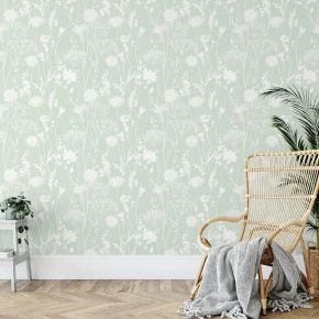 Catherine Lansfield Meadowsweet Wallpaper, Green