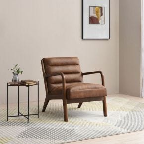 Casa Danna Faux Leather Armchair, Achilles Brown