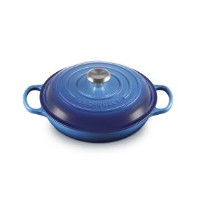 Le Creuset Signature Cast Iron Shallow Casserole, 26cm, Azure