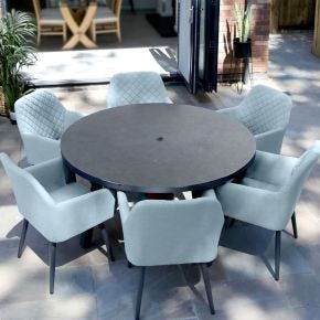 Supremo Mirfield 6 Seater Garden Dining Set, Blue