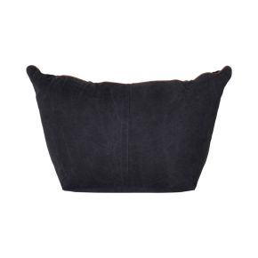 Casa Eos Boat Shaped Piped Pouffe, Black & Latte