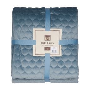 Scatter Box Halo Quilted Velvet Throw, Cloud Blue