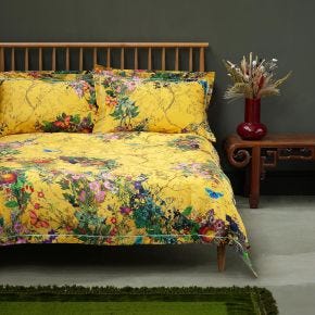 Timorous Beasties Bloomsbury Garden Duvet Set, King, Cadmium