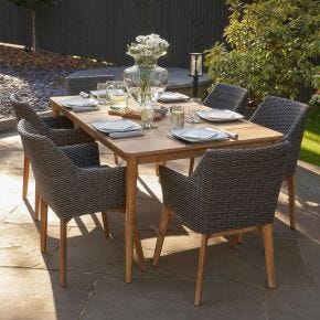 Pacific Lifestyle Larissa 6 Seater Garden Dining Set, Dark Grey