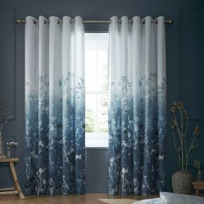 Clarissa Hulse Tania's Garden Eyelet Curtains, 168 x 229cm, Midnight