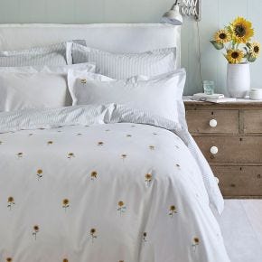 Sophie Allport Sunflower Duvet Set, Double, White