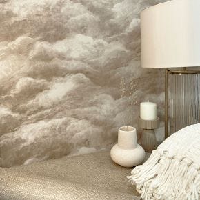 Belgravia Clouds Wallpaper, White