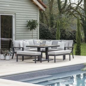 Bramblecrest Zurich Garden Modular Corner Sofa & Adjustable Table Set