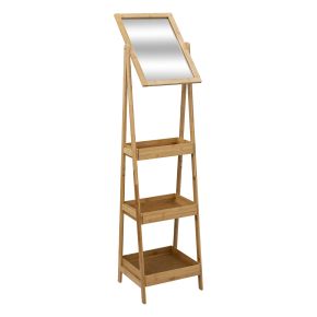 5five Bamboo 3 Shelf Bathroom Storage Unit with Mirror