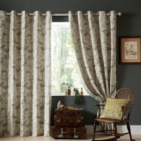 Clarissa Hulse Wild Chervil Eyelet Curtains, 229 x 229cm, Sedum Green