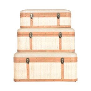 Casa Rattan Storage Trunk with Cushion, Large, Cream