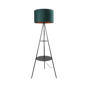 Casa 3 Tier Shelf Floor Lamp, Forest Green