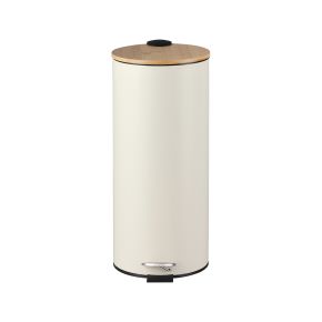 Casa Pedal Bin with Bamboo Lid, 30L, Beige