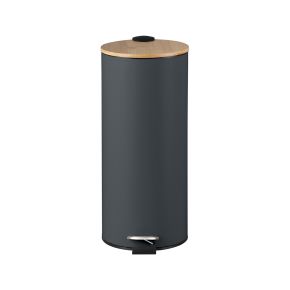 Casa Pedal Bin with Bamboo Lid, 30L, Grey