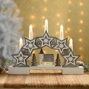 Festive Star & Village Candle Bridge