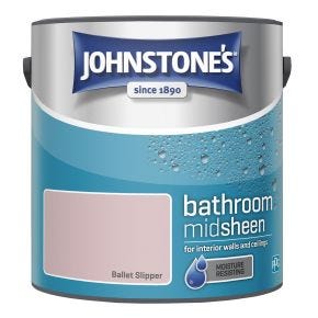 Johnstone's Bathroom Mid Sheen Finish Emulsion Paint, 2.5 Litre, Ballet Slipper