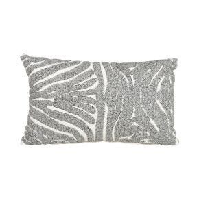 Casa Swirl Beaded Cushion, Silver