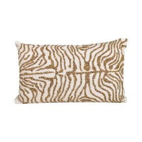 Casa Animal Print Beaded Cushion, Gold