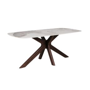 Casa Aviva Table & 6 Natural, Rust & Latte Chairs Dining Set