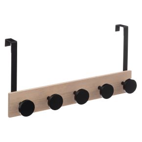 5five Over Door 5 Peg Coat Rack, Natural