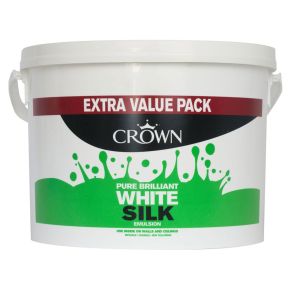 Crown Silk Emulsion Paint, 10L, Pure Brilliant White