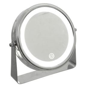 5five LED Pivot Mirror, 21x20cm, Silver