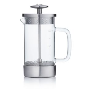 Barista & Co Core Glass Coffee Press, 3 Cup, Silver