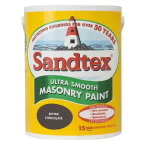 Sandtex Smooth Masonry Paint, 5L, Bitter Chocolate