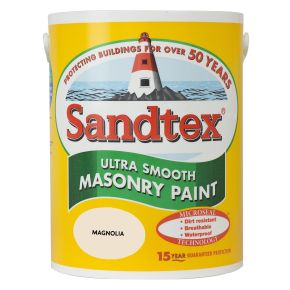 Sandtex Smooth Masonry Paint, 5L, Magnolia