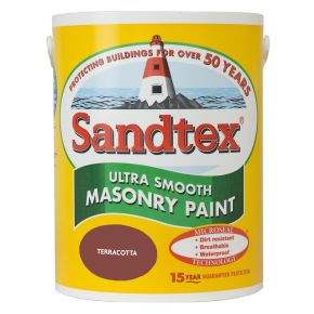 Sandtex Smooth Masonry Paint, 5L, Terracotta