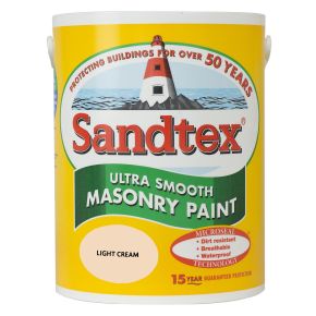 Sandtex Smooth Masonry Paint, 5L, Light Cream