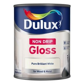 Dulux Non Drip Gloss Paint, 750ml, Pure Brilliant White