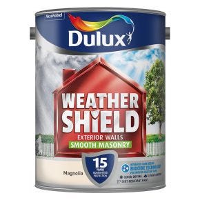 Weathershield Smooth Masonry Paint, 5L, Magnolia