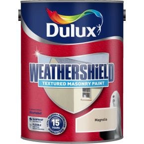 Weathershield Textured Masonry Paint, 5L, Magnolia