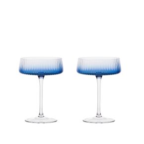 Anton Studio Design Empire Champagne Saucers, Set of 2, Blue