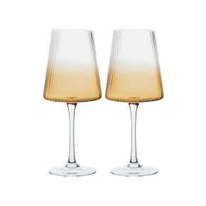 Anton Studio Design Empire Wine Glasses, Set of 2, Amber