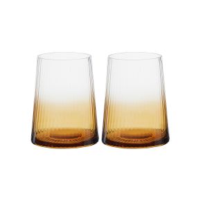 Anton Studio Design Empire DOF Tumblers, Set of 2, Amber