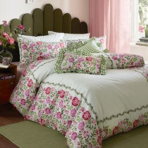 Cath Kidston Dolly Rose Duvet Set, Single, Sage