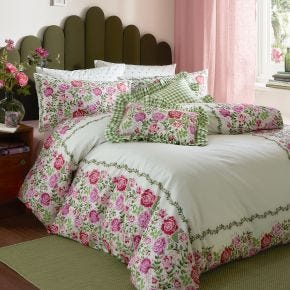Cath Kidston Dolly Rose Duvet Set, Double, Sage
