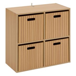 5five Tasso 4 Cube Compartment Shelving Unit, Natural