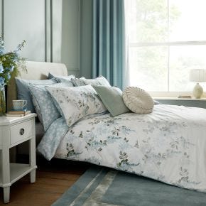 Laura Ashley Mirabelle Duvet Set, Super King, Pale Seaspray