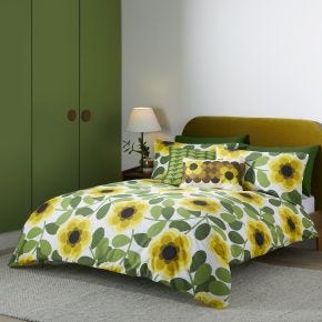 Orla Kiely Giant Water Lily Duvet Set, King, Lemon Twist