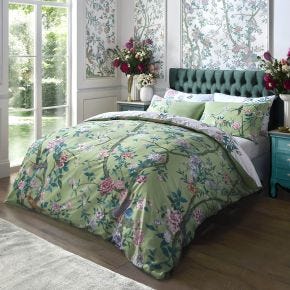 Graham & Brown Chinoiserie Garden Duvet Set, Double, Green
