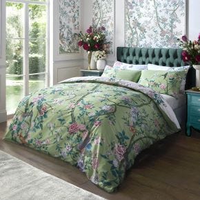 Graham & Brown Chinoiserie Garden Duvet Set, Super King, Green