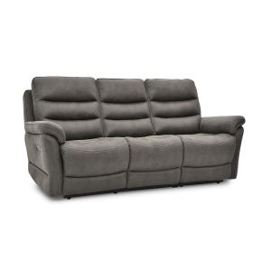 La-Z-Boy Anderson 3 Seater Fabric Power Recliner Sofa with Head Tilt, Alatra Charcoal