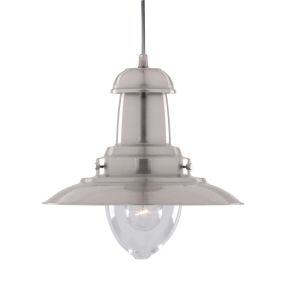 Searchlight Fisherman Pendant Light, Satin Silver