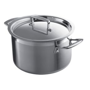 Le Creuset 3-Ply Stainless Steel Deep Casserole with Lid, 24cm