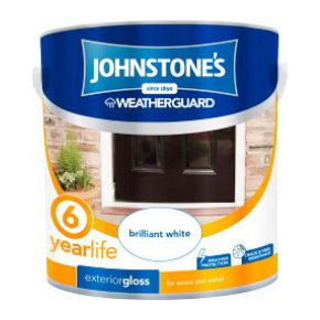 Johnstone's Exterior Gloss Paint, 750ml, Pure Brilliant White Paint