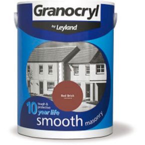 Granocryl Smooth Masonry Paint, 5L, Red Brick