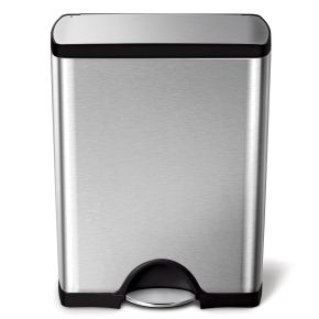 Simplehuman CW1816 Rectangular Pedal Bin, Brushed Stainless Steel, 50L